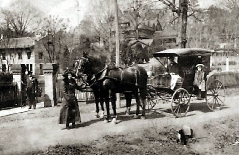 Paard en koets rond 1900